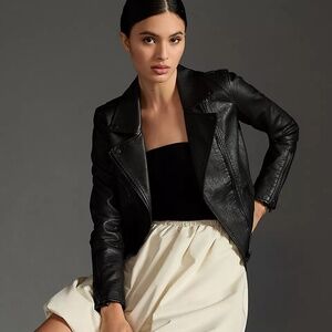 BLANKNYC Faux Leather Moto Jacket Anthropologie Black NWOT